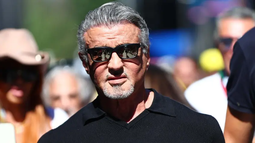 Sylvester Stallone guest of the Ferrari box in Monza